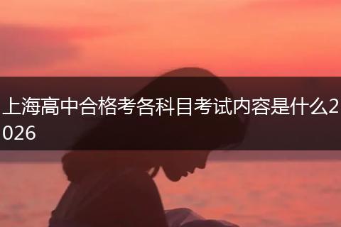 上海高中合格考各科目考试内容是什么2026