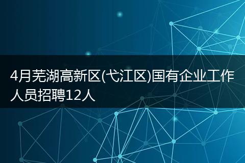 4月芜湖高新区(弋江区)国有企业工作人员招聘12人