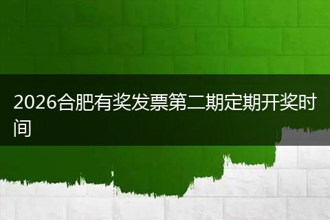 2026合肥有奖发票第二期定期开奖时间