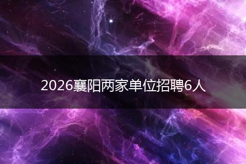 2026襄阳两家单位招聘6人