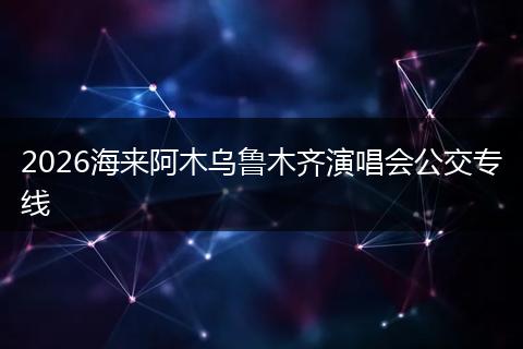 2026海来阿木乌鲁木齐演唱会公交专线