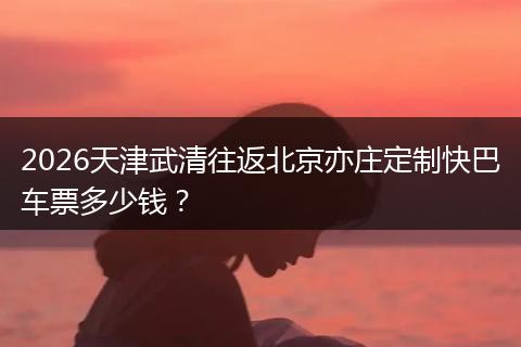 2026天津武清往返北京亦庄定制快巴车票多少钱？