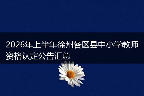 2026年上半年徐州各区县中小学教师资格认定公告汇总