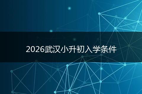 2026武汉小升初入学条件