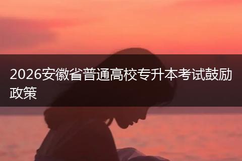 2026安徽省普通高校专升本考试鼓励政策