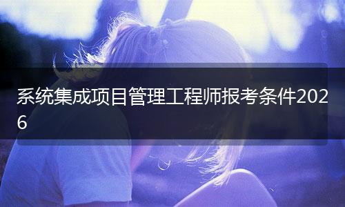 系统集成项目管理工程师报考条件2026