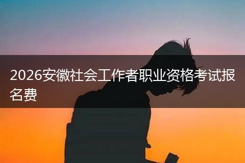 2026安徽社会工作者职业资格考试报名费