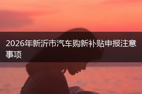 2026年新沂市汽车购新补贴申报注意事项
