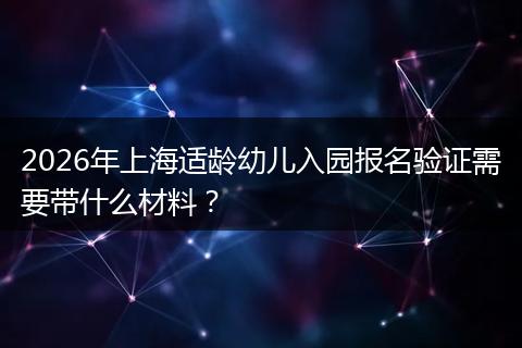 2026年上海适龄幼儿入园报名验证需要带什么材料？