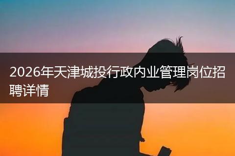 2026年天津城投行政内业管理岗位招聘详情