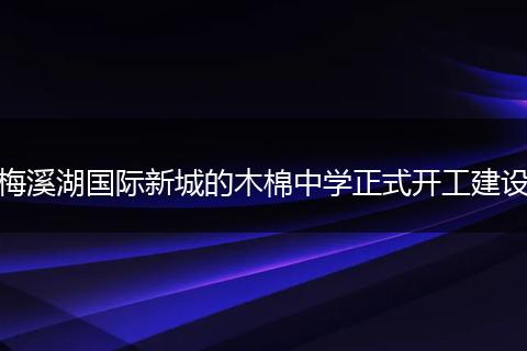 梅溪湖国际新城的木棉中学正式开工建设