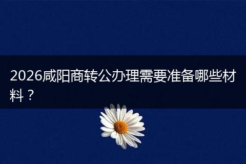 2026咸阳商转公办理需要准备哪些材料？