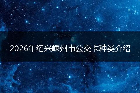 2026年绍兴嵊州市公交卡种类介绍
