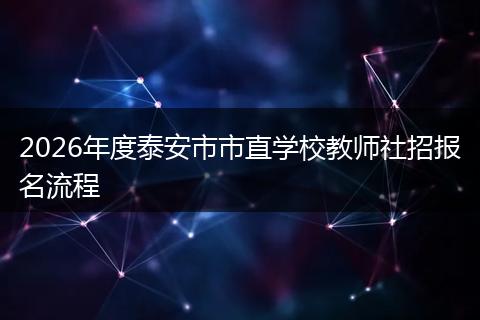 2026年度泰安市市直学校教师社招报名流程