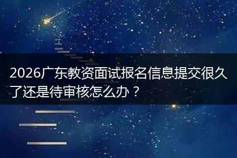 2026广东教资面试报名信息提交很久了还是待审核怎么办？