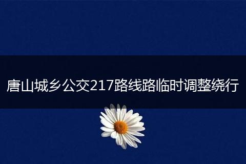 唐山城乡公交217路线路临时调整绕行