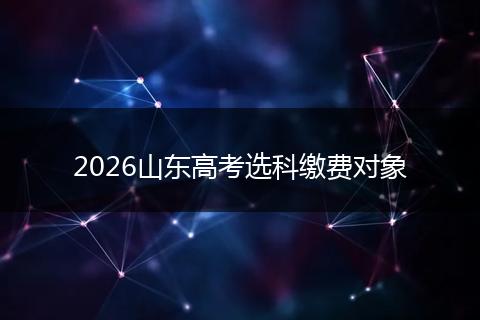 2026山东高考选科缴费对象