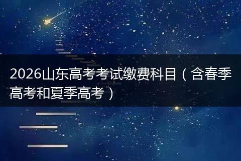 2026山东高考考试缴费科目（含春季高考和夏季高考）