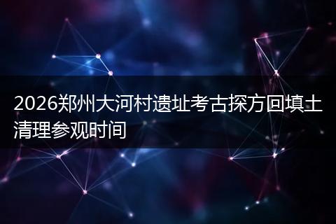 2026郑州大河村遗址考古探方回填土清理参观时间