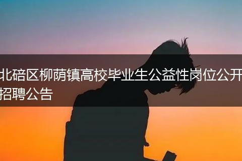 北碚区柳荫镇高校毕业生公益性岗位公开招聘公告