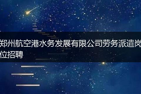 郑州航空港水务发展有限公司劳务派遣岗位招聘