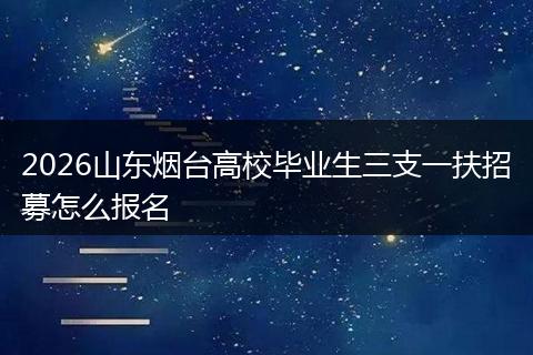 2026山东烟台高校毕业生三支一扶招募怎么报名