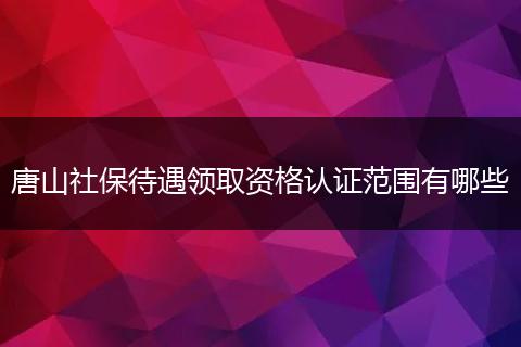 唐山社保待遇领取资格认证范围有哪些