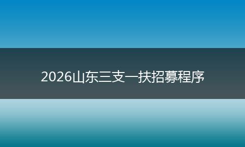 2026山东三支一扶招募程序