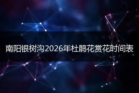 南阳银树沟2026年杜鹃花赏花时间表