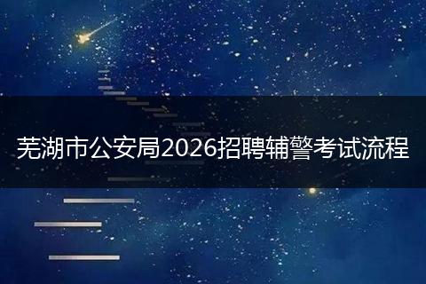 芜湖市公安局2026招聘辅警考试流程