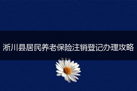 淅川县居民养老保险注销登记办理攻略