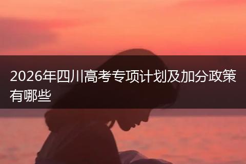 2026年四川高考专项计划及加分政策有哪些