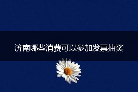 济南哪些消费可以参加发票抽奖