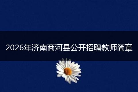 2026年济南商河县公开招聘教师简章