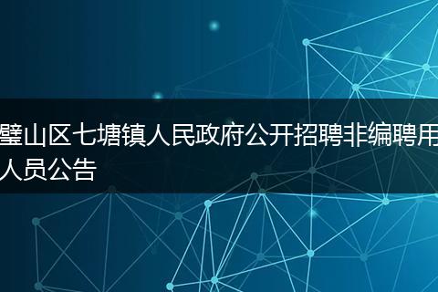 璧山区七塘镇人民政府公开招聘非编聘用人员公告