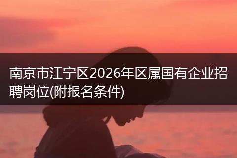 南京市江宁区2026年区属国有企业招聘岗位(附报名条件)