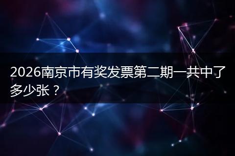 2026南京市有奖发票第二期一共中了多少张？
