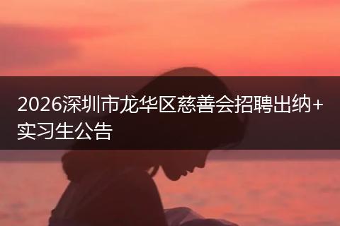 2026深圳市龙华区慈善会招聘出纳+实习生公告