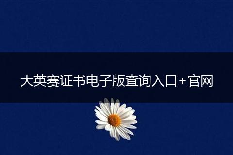 大英赛证书电子版查询入口+官网