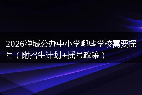 2026禅城公办中小学哪些学校需要摇号（附招生计划+摇号政策）