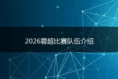 2026蓉超比赛队伍介绍