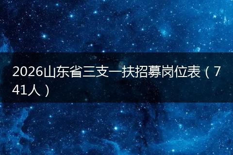 2026山东省三支一扶招募岗位表（741人）