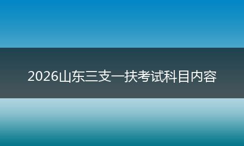 2026山东三支一扶考试科目内容