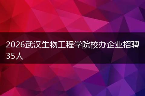2026武汉生物工程学院校办企业招聘35人