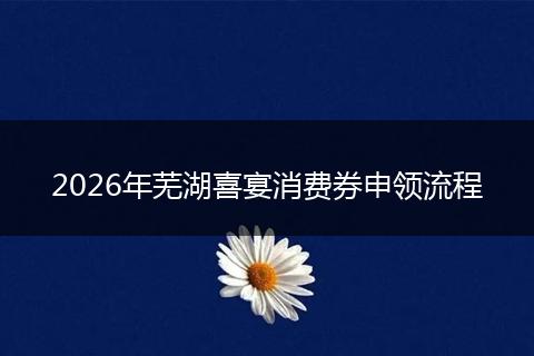 2026年芜湖喜宴消费券申领流程