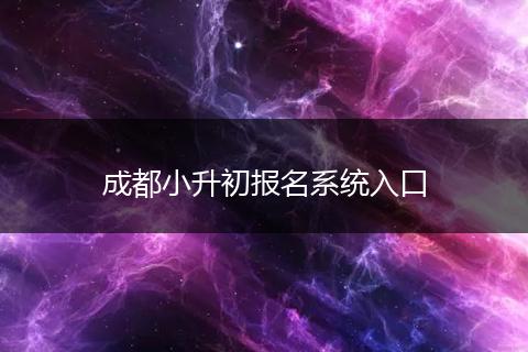 成都小升初报名系统入口