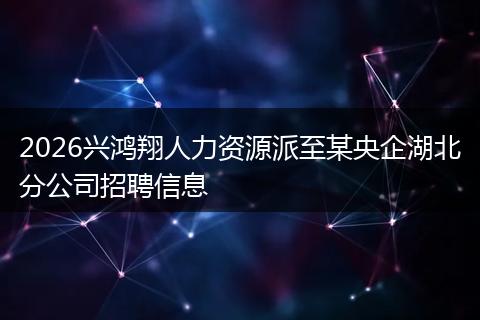 2026兴鸿翔人力资源派至某央企湖北分公司招聘信息