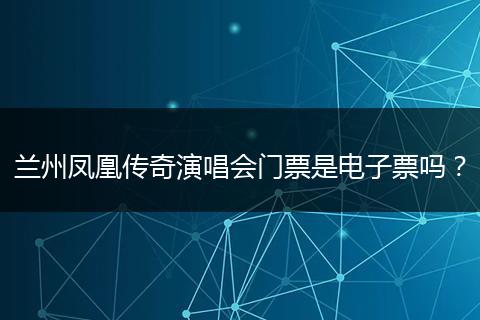 兰州凤凰传奇演唱会门票是电子票吗？