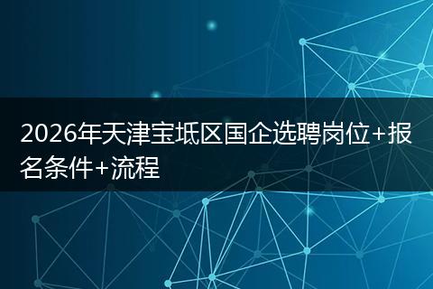 2026年天津宝坻区国企选聘岗位+报名条件+流程
