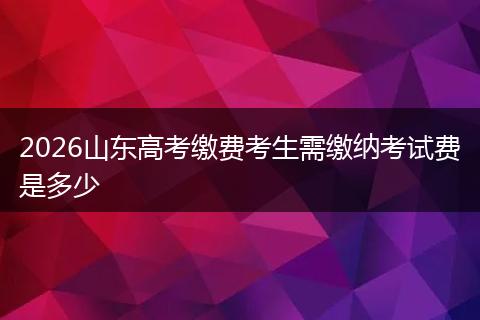 2026山东高考缴费考生需缴纳考试费是多少
